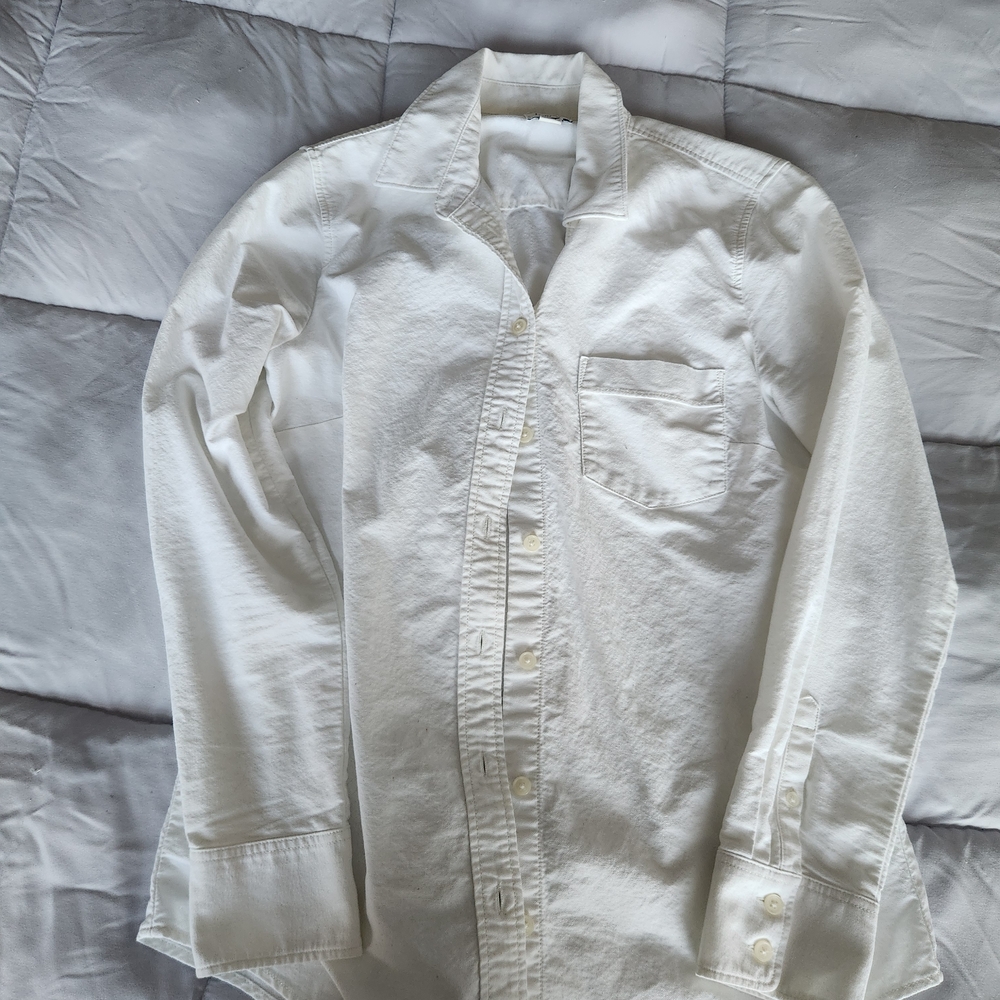 J. Crew White Button-Down Shirt